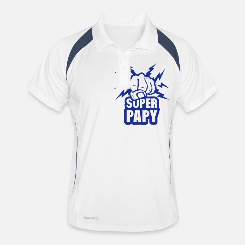 super papy poing fermer force eclair Polo respirant Homme