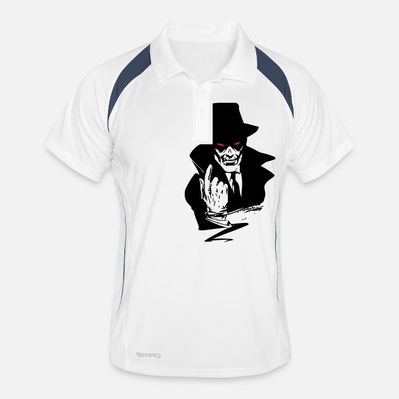 Dämon - Männer Polo atmungsaktiv - Weiß/Navy