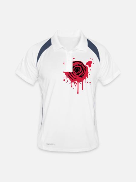 Red blood splashes KLEX graffiti rose - Men's Polo breathable - white/navy - Front