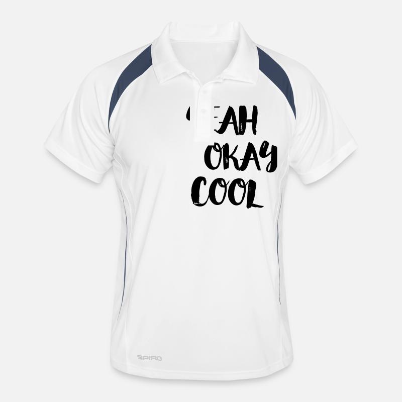 yeah okay cool - Männer Polo atmungsaktiv - Weiß/Navy