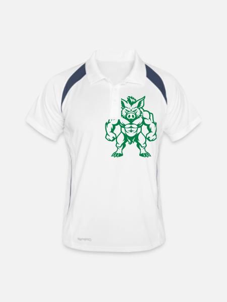 Wild Boar Comic - Men's Polo breathable - white/navy - Front