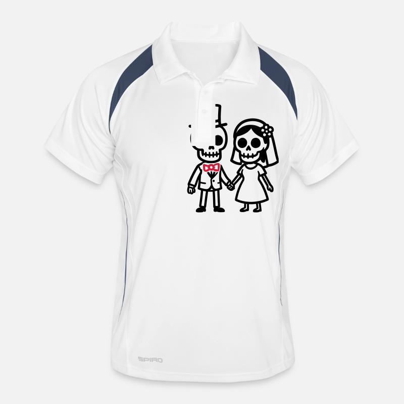 Married Wedding Skull Men's Polo breathable