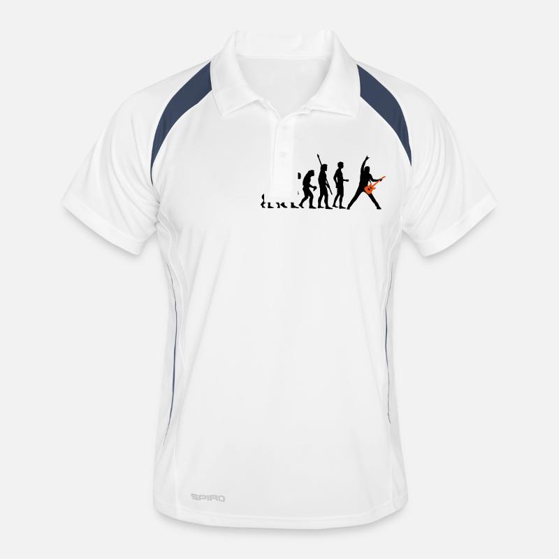 evolution_guitar_a_2c - Men's Polo breathable - white/navy