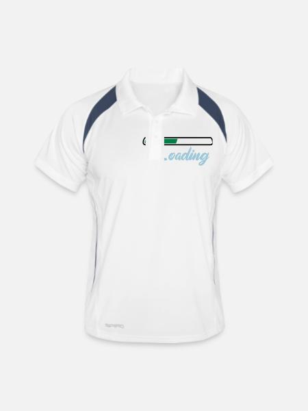 Loading - Men's Polo breathable - white/navy - Front