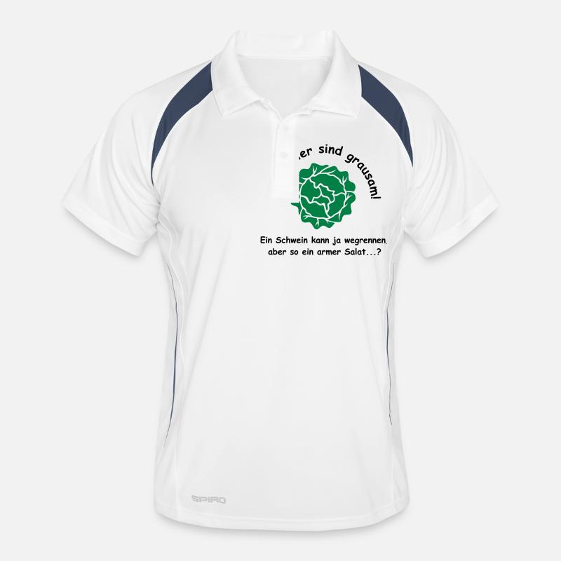 Vegetarier sind grausam - Männer Polo atmungsaktiv - Weiß/Navy