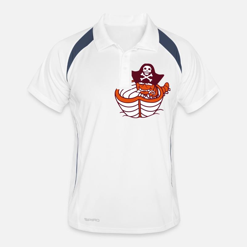 Worm Caterpillar Pirate Cute Paddling Buccaneer Rowing Boat Men's Polo breathable