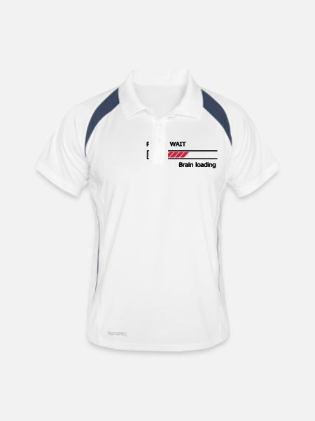 Please wait Brain loading progress bar Loading Bar - Men's Polo breathable - white/navy - Front