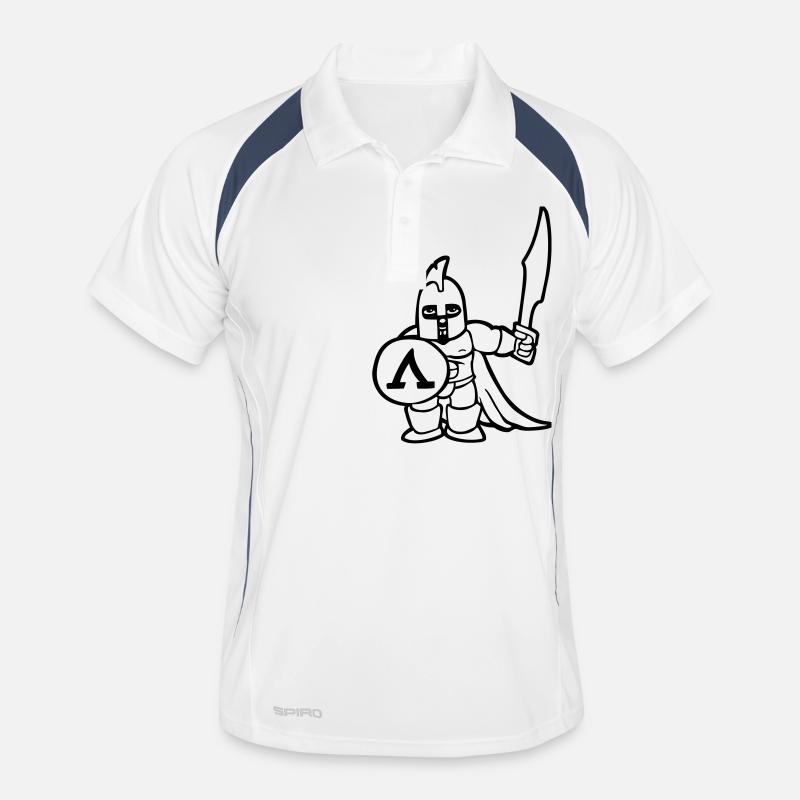 sparta fun spartan spartan warrior comic drawing Men's Polo breathable