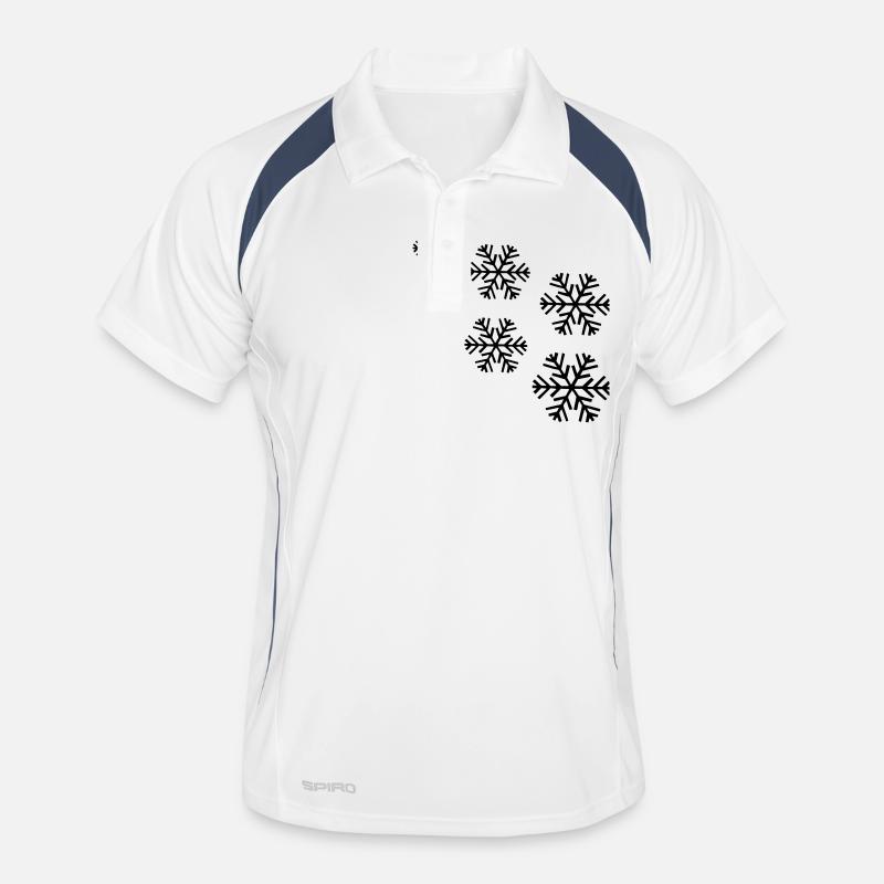 snow snowflakes Men's Polo breathable