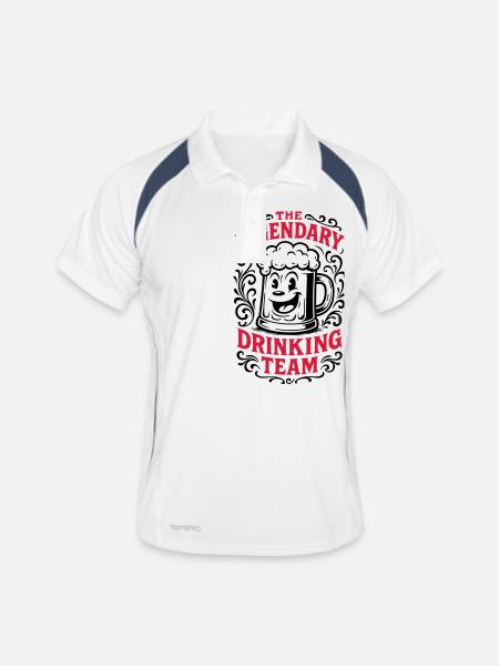 Drinking Team Legendary - Men's Polo breathable - white/navy - Front