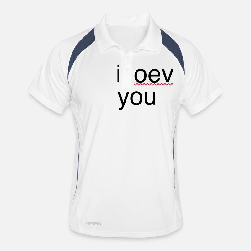 ich liebe dich Fehler - Männer Polo atmungsaktiv - Weiß/Navy