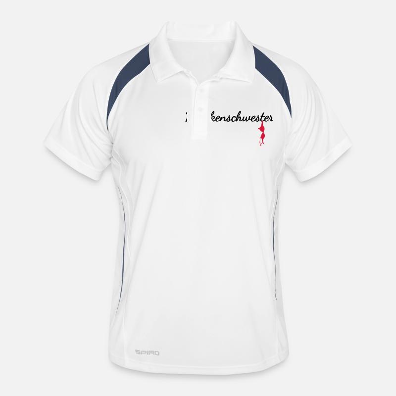 Krankenschwester - Männer Polo atmungsaktiv - Weiß/Navy