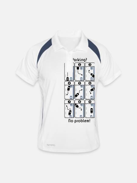 Parking? No Problem! - Men's Polo breathable - white/navy - Front