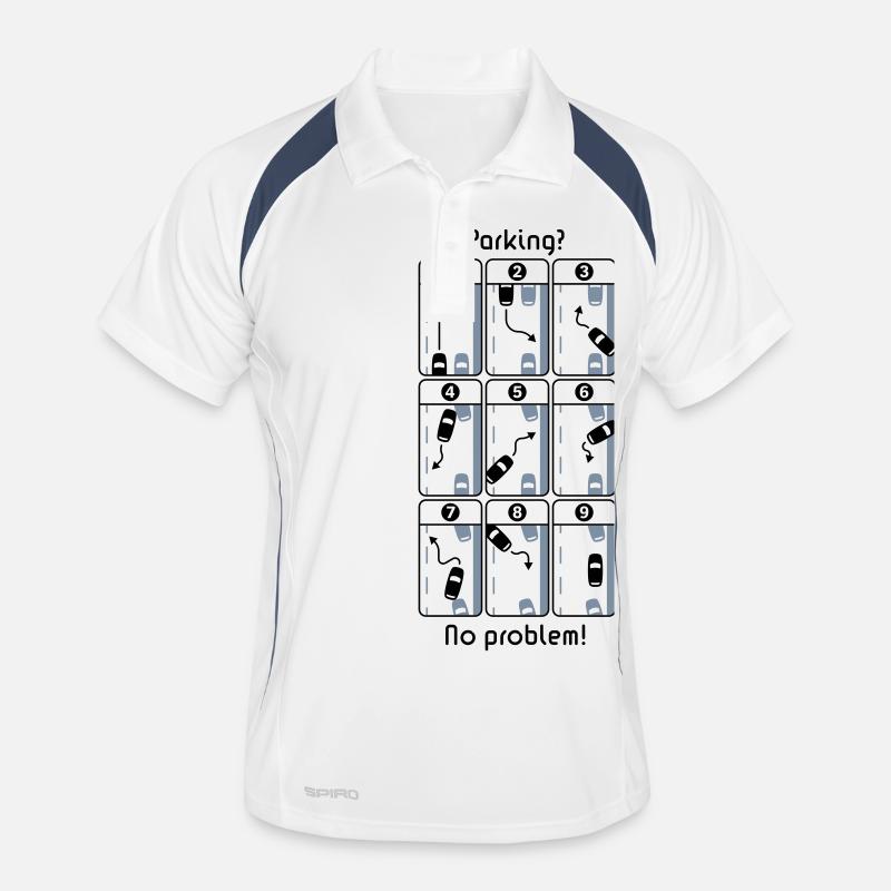 Parking? No Problem! - Men's Polo breathable - white/navy
