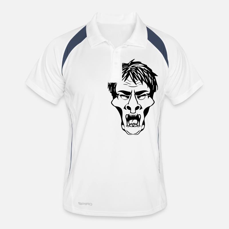 Horror face - Men's Polo breathable - white/navy