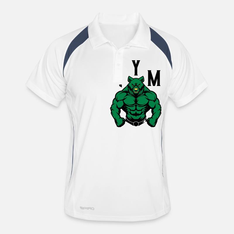 Bear Comic Gym Beast - Men's Polo breathable - white/navy