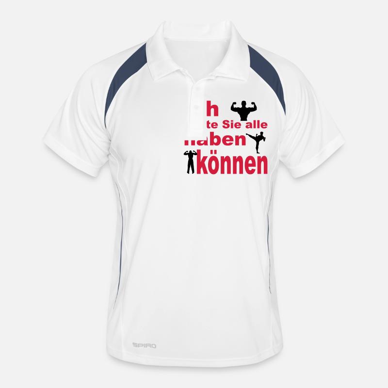 junggesellenabschied - Männer Polo atmungsaktiv - Weiß/Navy