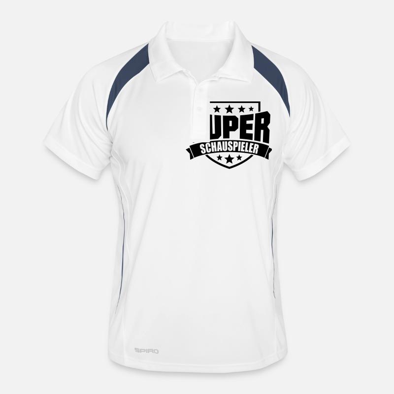Super Schauspieler - Männer Polo atmungsaktiv - Weiß/Navy