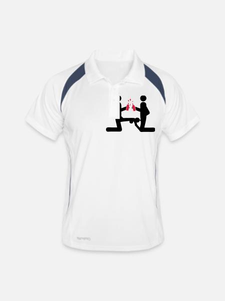 liebe paar fick 1 - Polo respirant Homme - blanc/marine - Devant