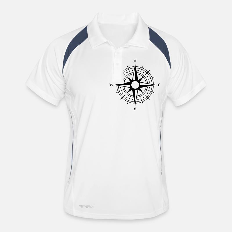 kompass symbol - Männer Polo atmungsaktiv - Weiß/Navy