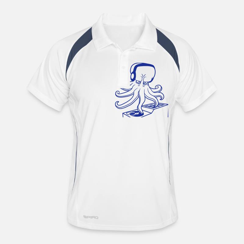 Kraken Monster DJ Squid Octopus Table de mixage Polo respirant Homme