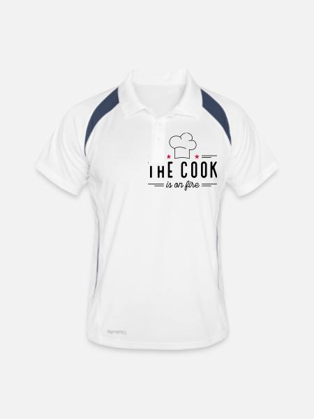Dictons amusants pour les chefs - Polo respirant Homme - blanc/marine - Devant