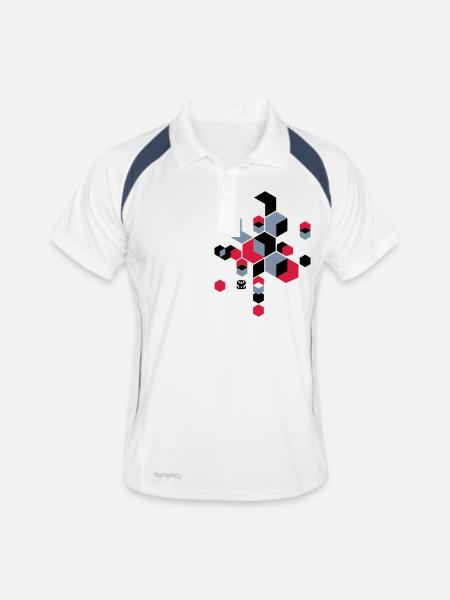 cubist - Men's Polo breathable - white/navy