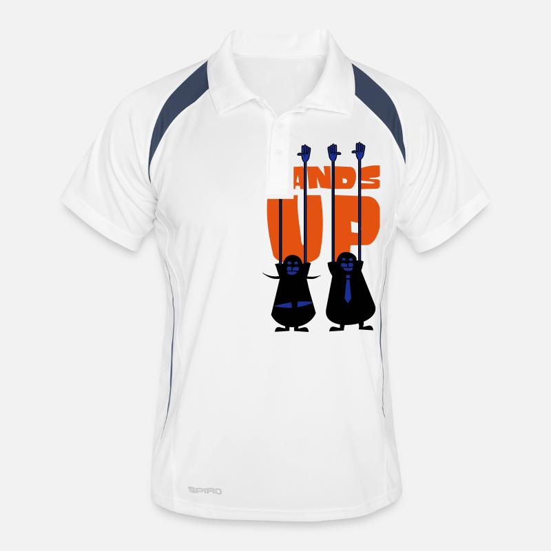Hands-Up - Männer Polo atmungsaktiv - Weiß/Navy
