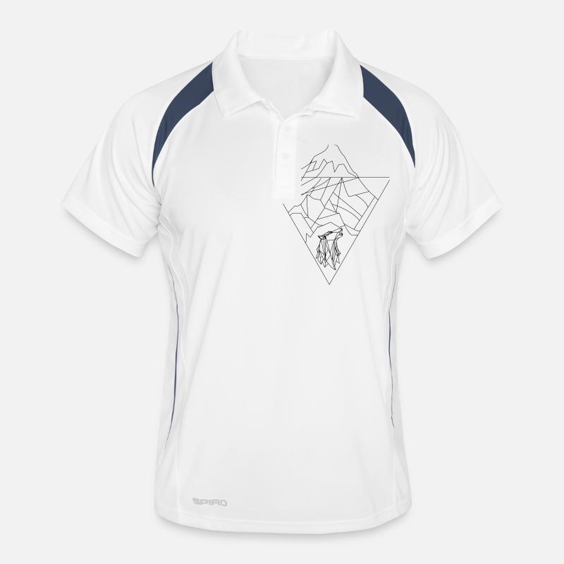 Mount Wolf - Männer Polo atmungsaktiv - Weiß/Navy