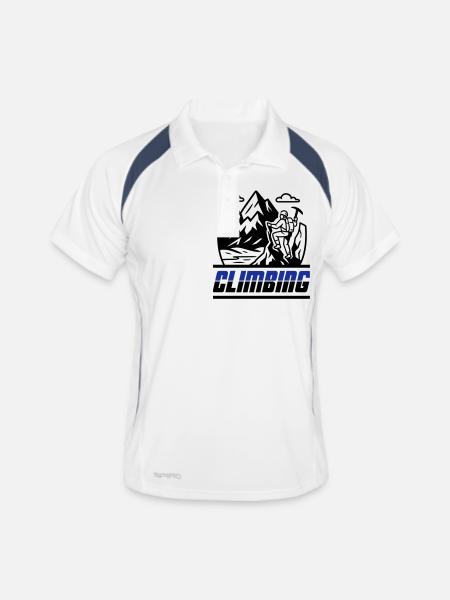 Mountaineering icon - Men's Polo breathable - white/navy - Front