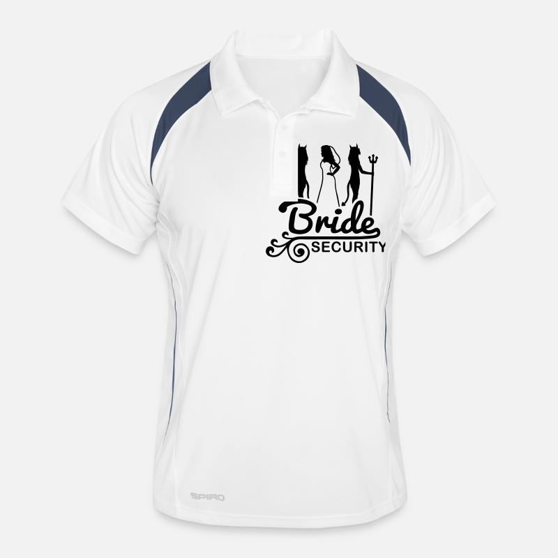 bride_security_f1 - Männer Polo atmungsaktiv - Weiß/Navy