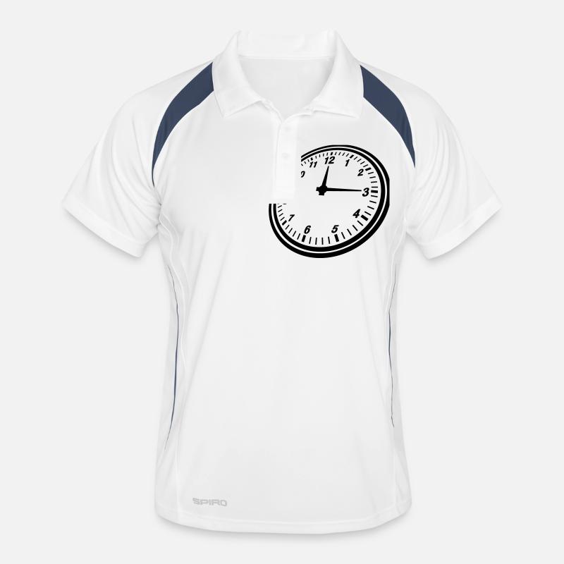 clock_design_yu1 - Männer Polo atmungsaktiv - Weiß/Navy