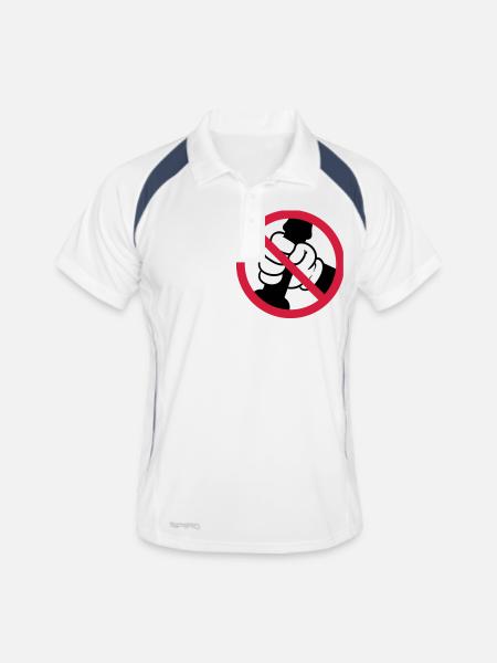 branler affiche interdit - Polo respirant Homme - blanc/marine - Devant