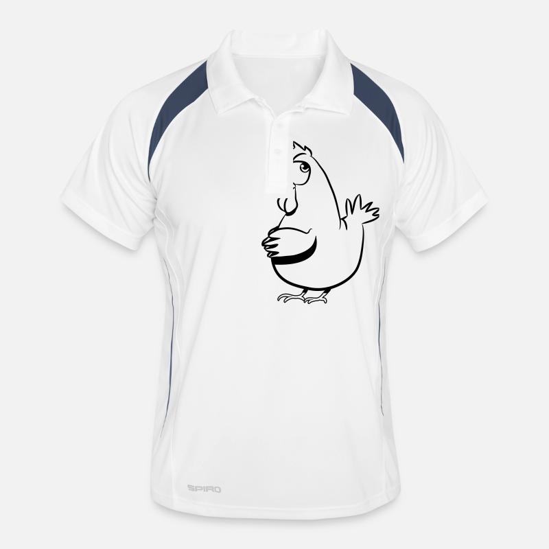 Poulet Lapointe - Polo respirant Homme - blanc/marine