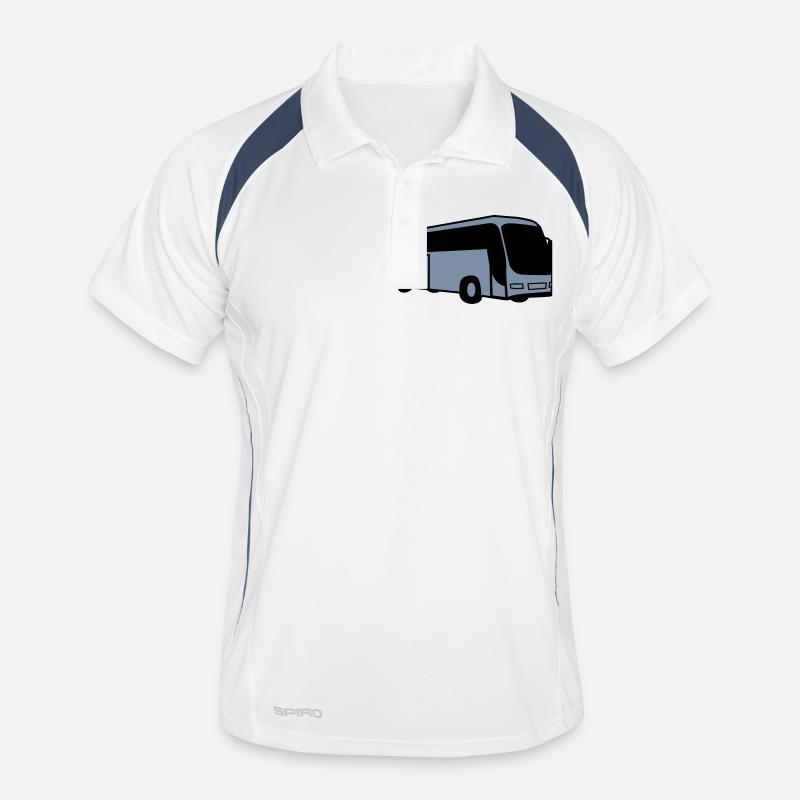 bus Busfahrer - Männer Polo atmungsaktiv - Weiß/Navy
