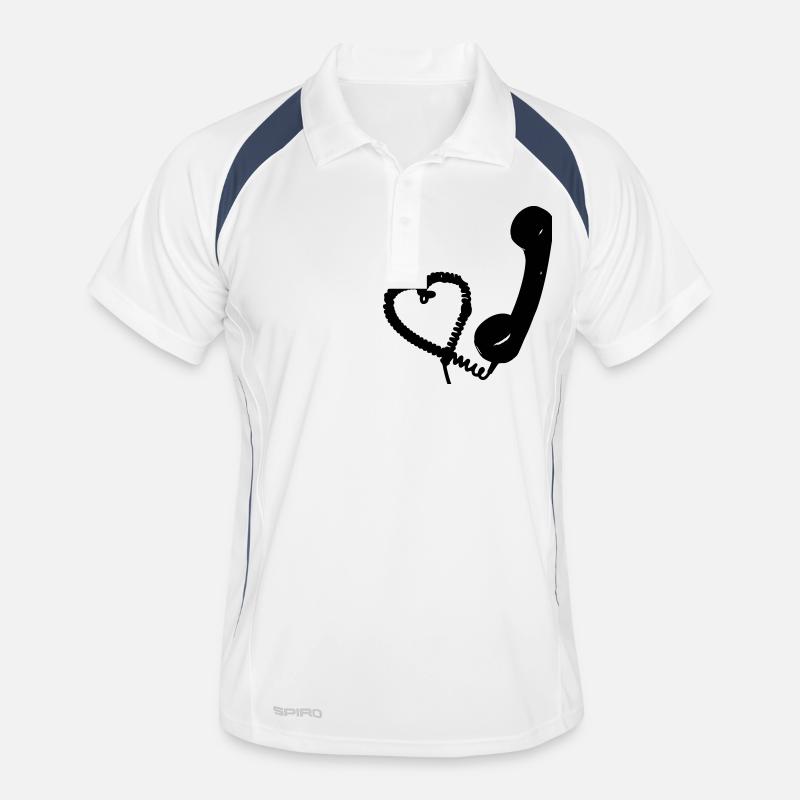 Retro Hörer mit Herz Männer Polo atmungsaktiv