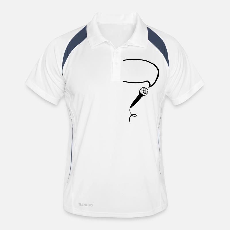 Microphone Bubble (Your Text) - Männer Polo atmungsaktiv - Weiß/Navy