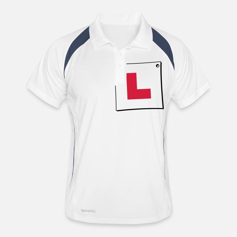 Learner Plate - Men's Polo breathable - white/navy