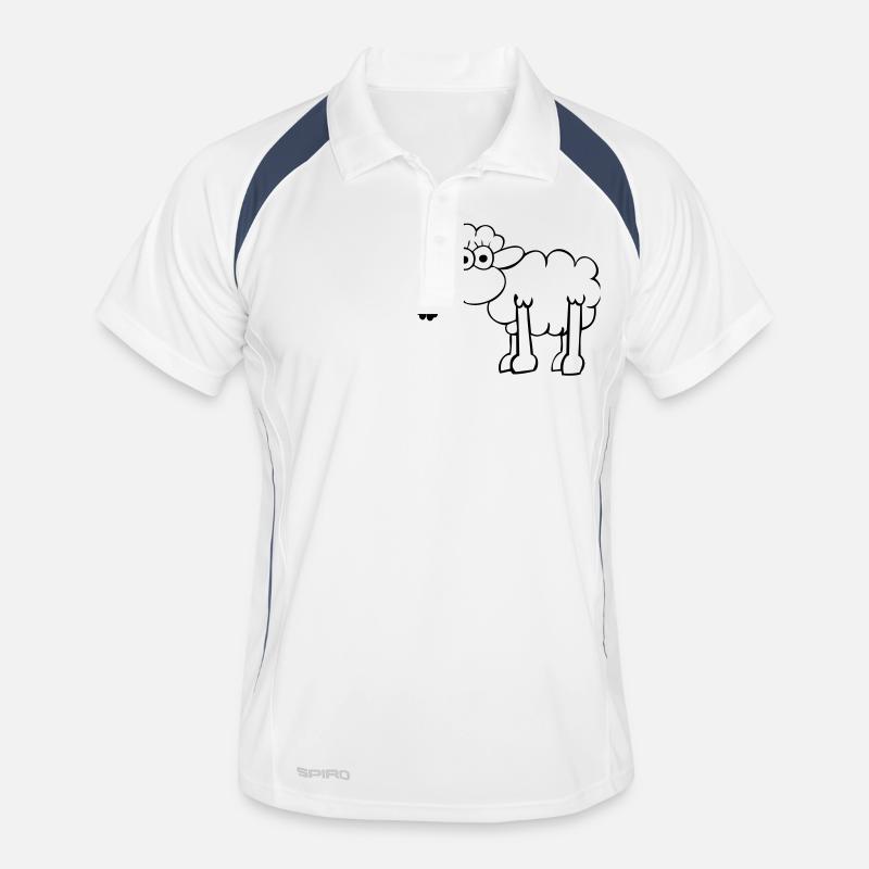 Les moutons avec du trèfle - Polo respirant Homme - blanc/marine