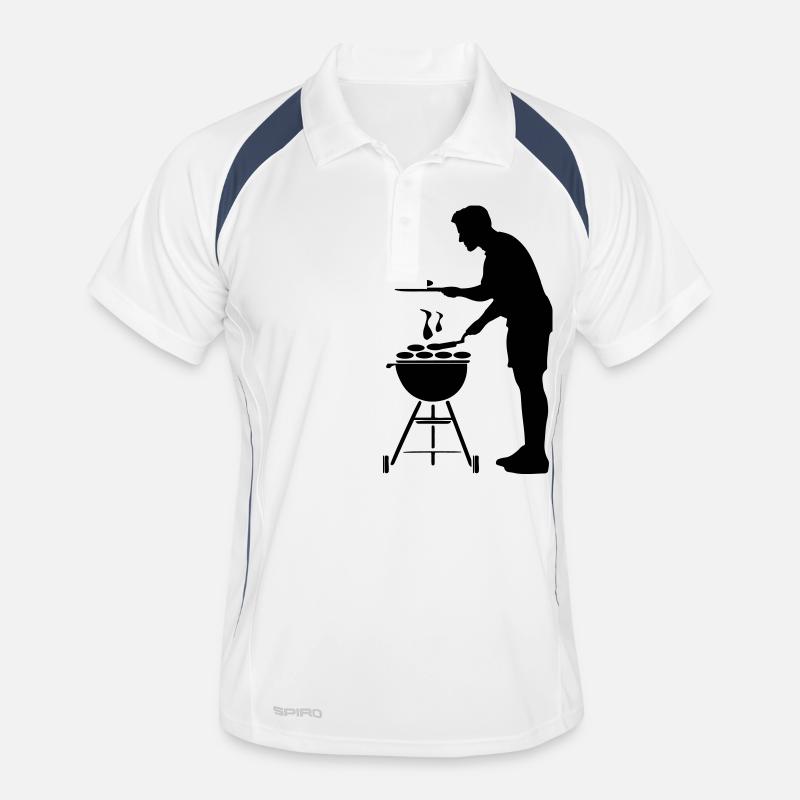 Griller silhouette - Polo respirant Homme - blanc/marine