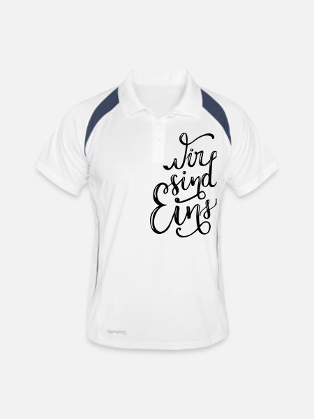 Liebe Jahrestag Hochzeitstag Spruch Partner - Männer Polo atmungsaktiv - Weiß/Navy - Vorne