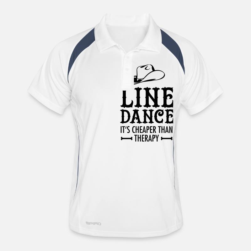 Line Dance - It's Cheaper Than Therapy Männer Polo atmungsaktiv