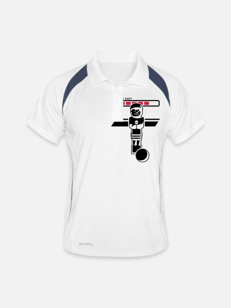 loading shot - Männer Polo atmungsaktiv - Weiß/Navy - Vorne