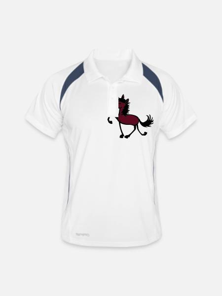 TÖLT - Männer Polo atmungsaktiv - Weiß/Navy - Vorne