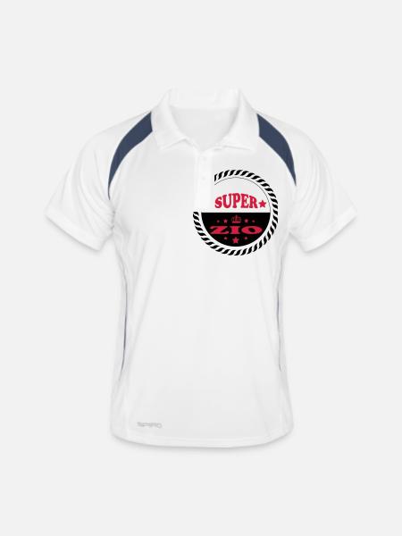 Super zio - Polo respirant Homme - blanc/marine - Devant