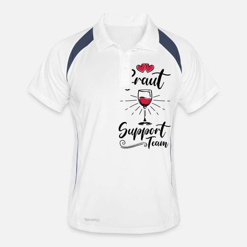 braut support team wein - Männer Polo atmungsaktiv - Weiß/Navy