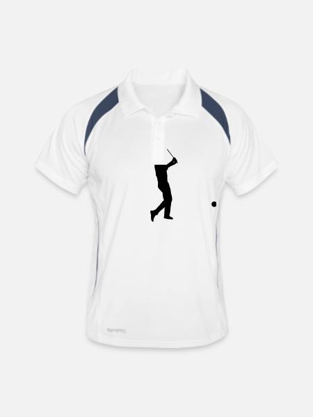 Sport - Golfer - Männer Polo atmungsaktiv - Weiß/Navy - Vorne