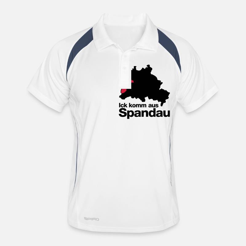 spandau - Männer Polo atmungsaktiv - Weiß/Navy