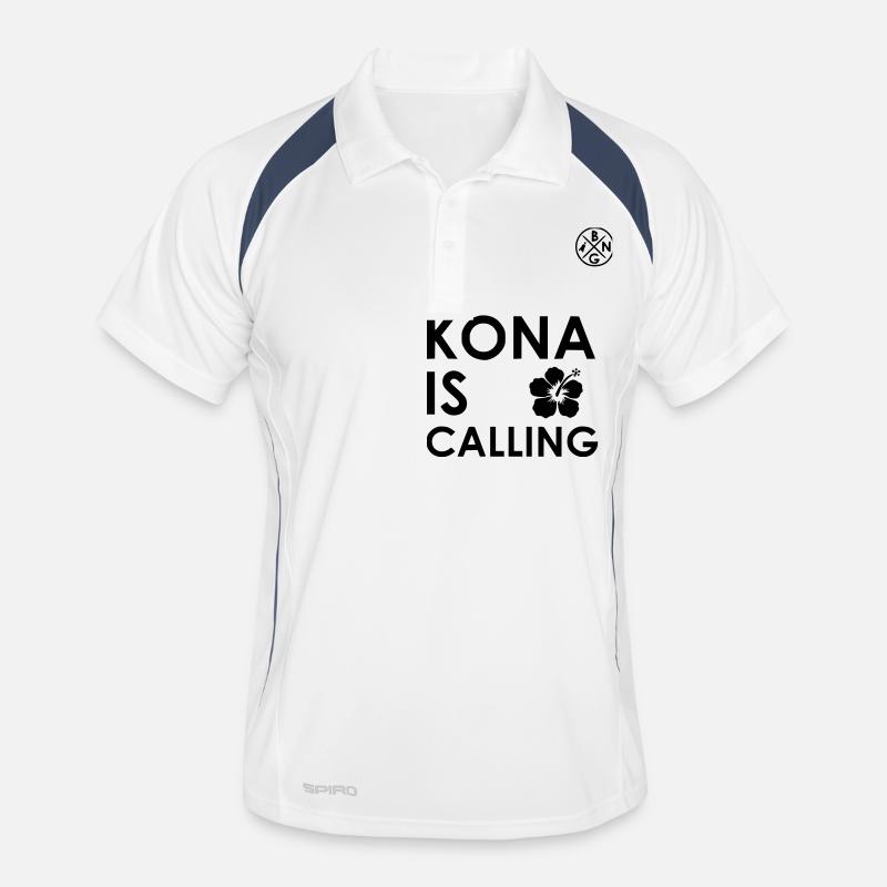 KONA IS CALLING - Männer Polo atmungsaktiv - Weiß/Navy