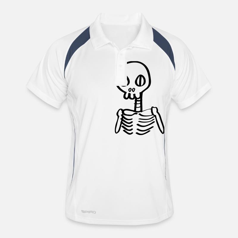 Gerippe Skelett Comic Halloween Männer Polo atmungsaktiv